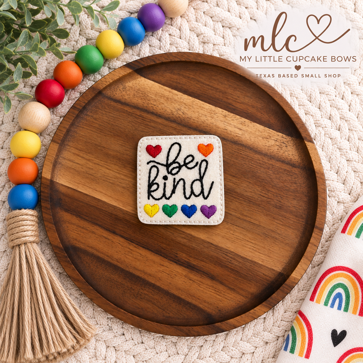 Rainbow Be Kind Feltie Clip