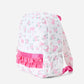 Floral Bow Print Girls Backpack Ruffle Bag