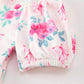 Fall Pink Floral Puff Sleeve Dress