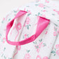 Floral Bow Print Girls Backpack Ruffle Bag
