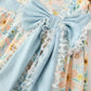 Blue Floral Bow & Lace Dress