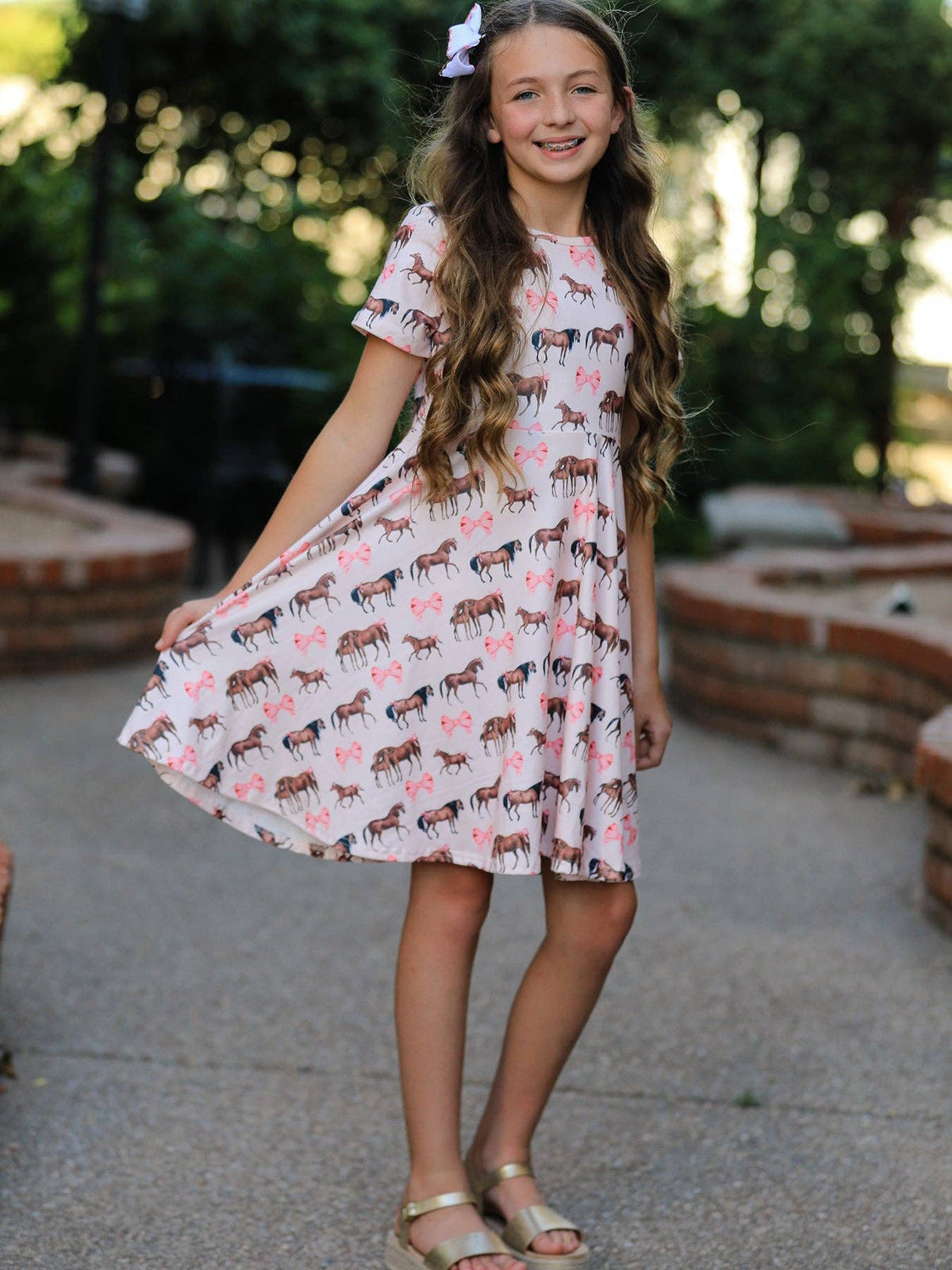 Bows & Horses Twirl Dress