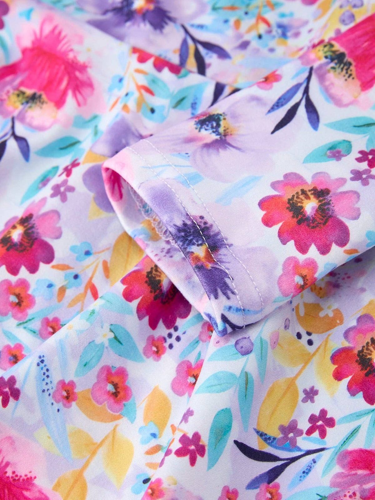 Watercolor Floral Ruffle Hem Twirl Dress