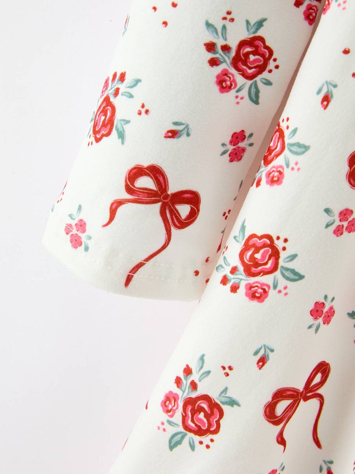 Red Rose & Bow Twirl Dress