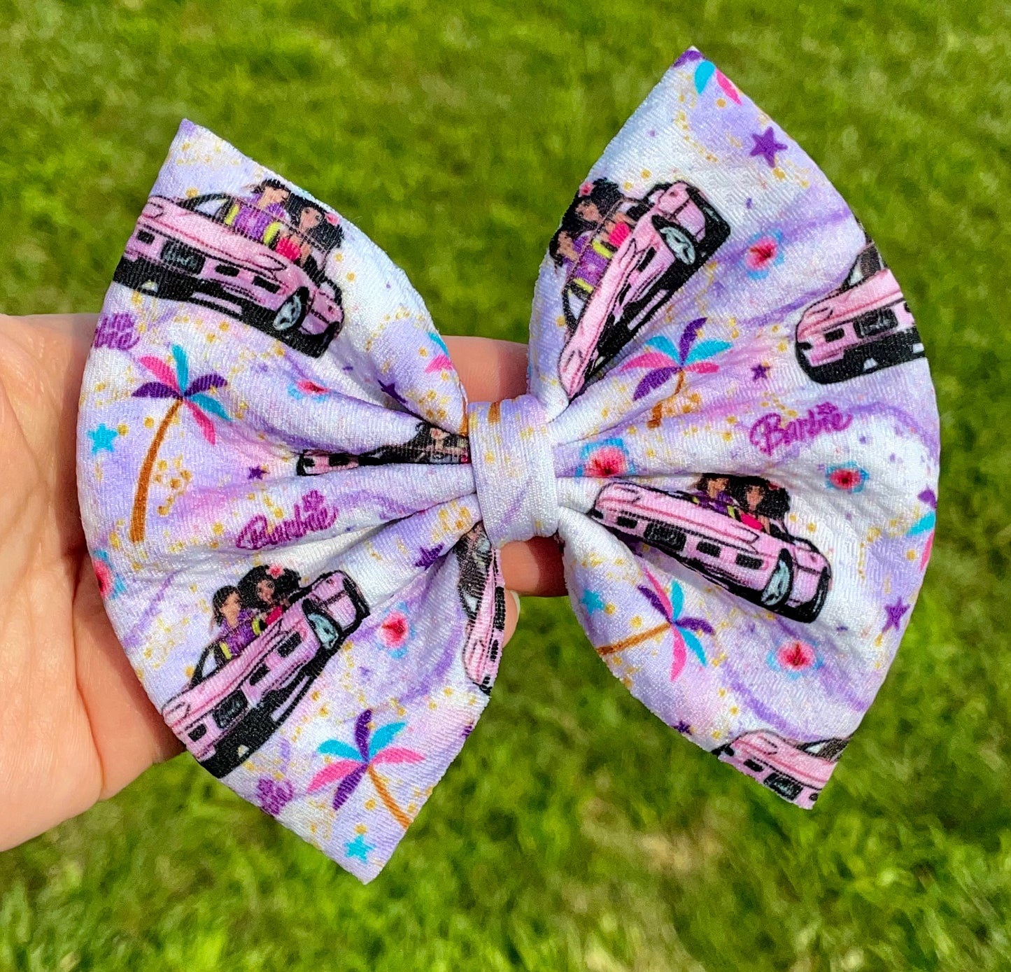 Barb Cruisin Purple Galaxy Fabric Bow