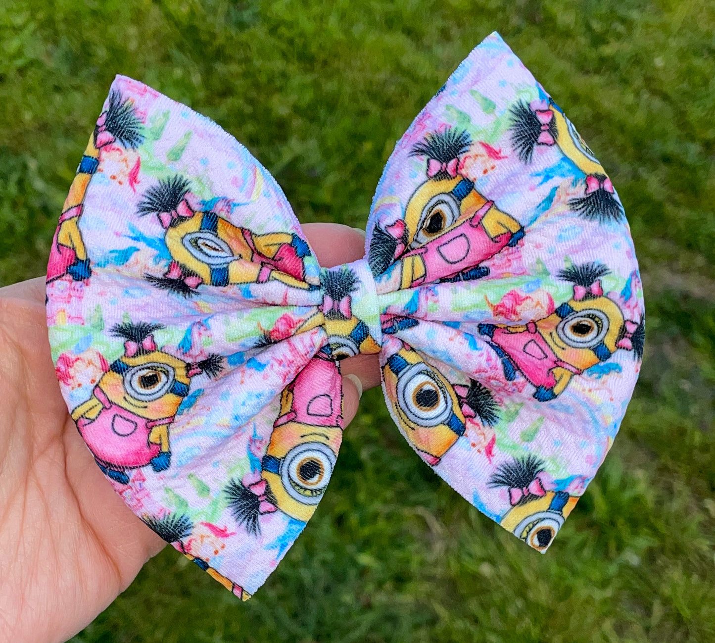 Minion Girl Fabric Bow