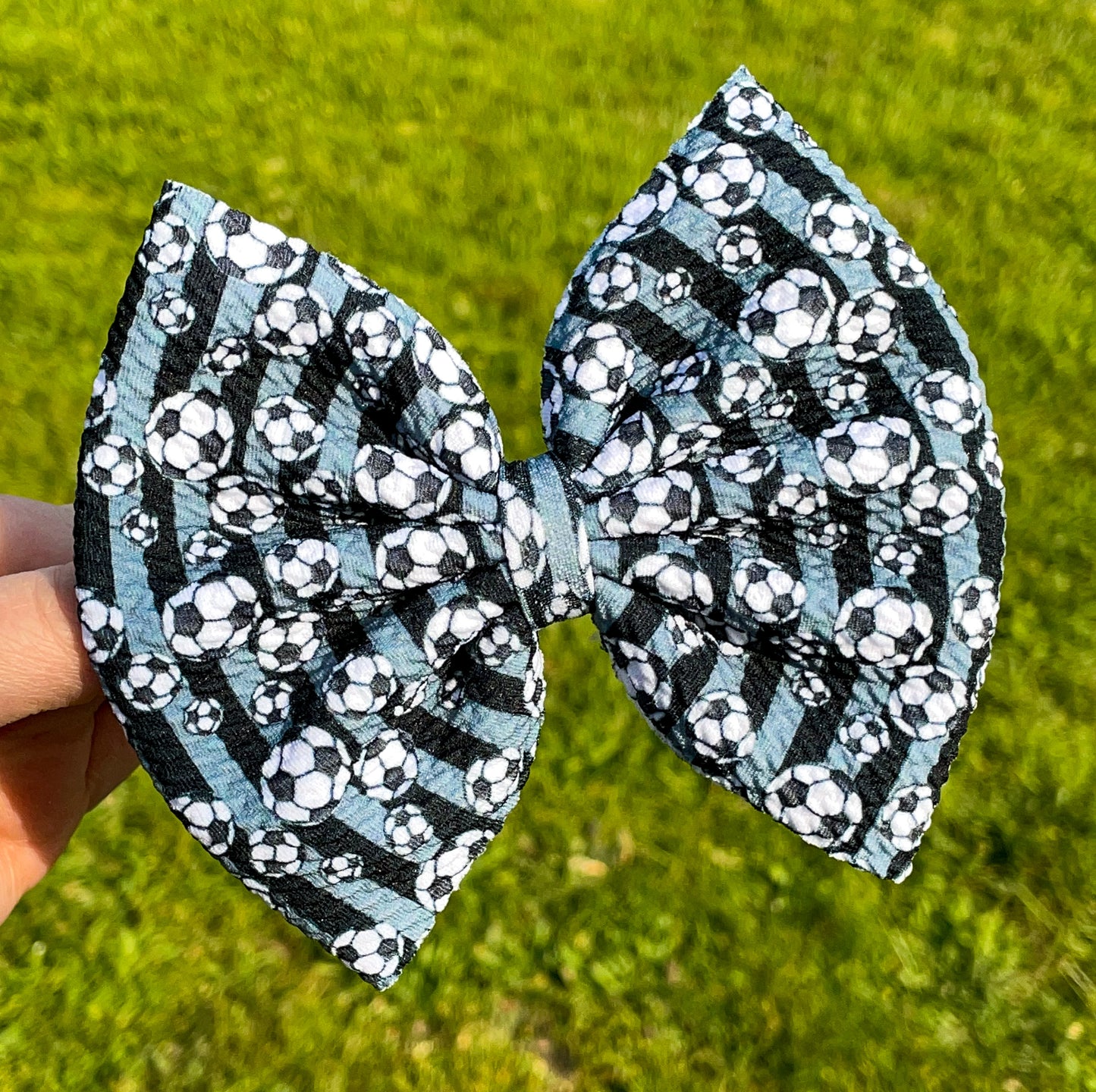 Soccer Fabric Bow