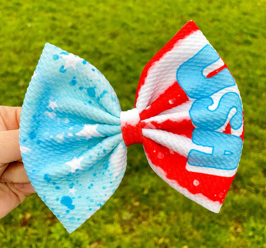 Watercolor USA Two Toned Fabric Bow