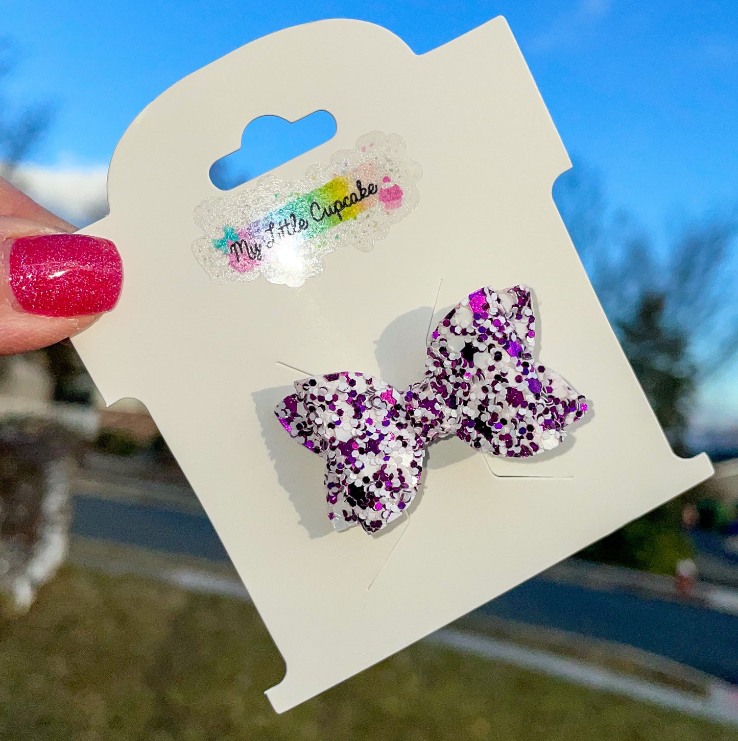 Perfectly Purple Glitter Bitty Bow