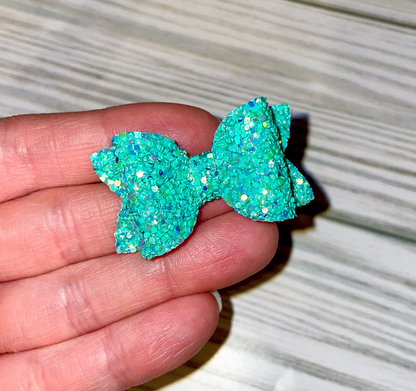 Seafoam Luxe Glitter Bitty Bow