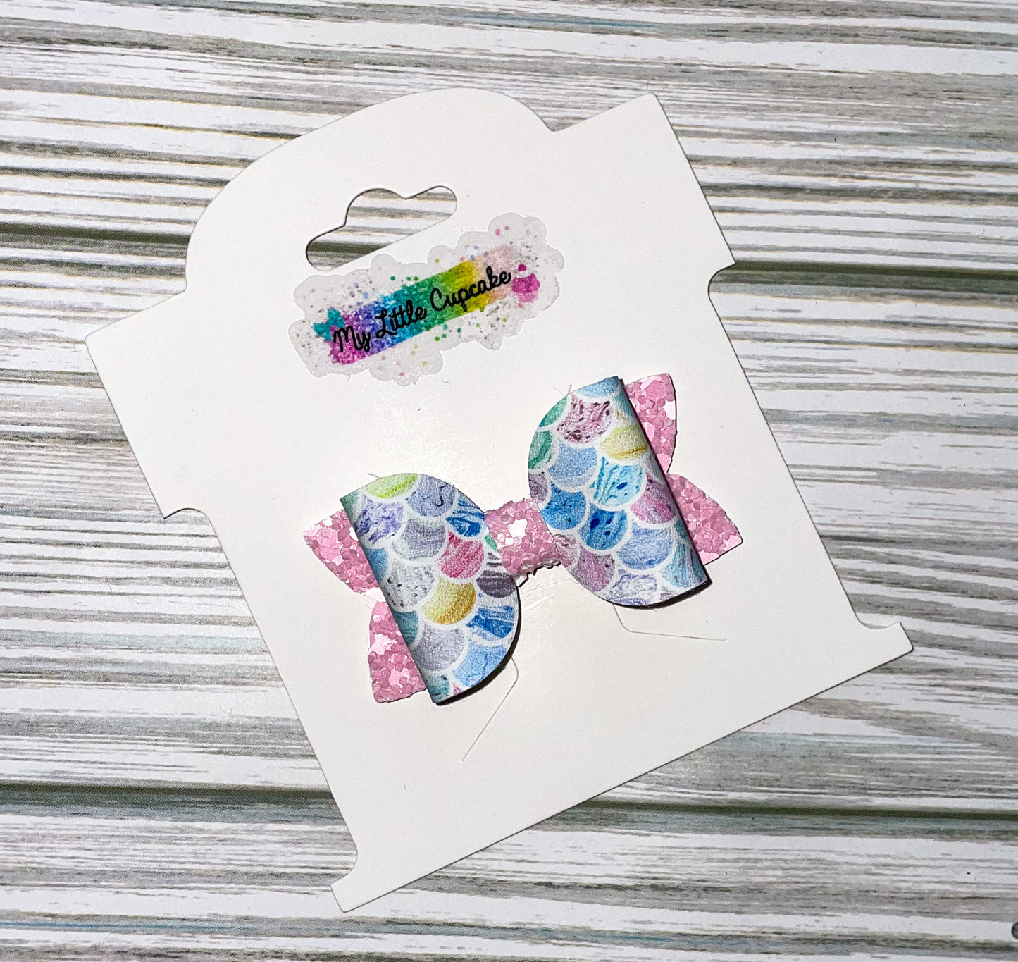 Watercolor Mermaid Scales 2in Beauty Bow