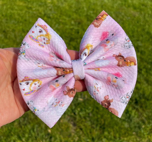 Mama & Baby Characters Fabric Bow
