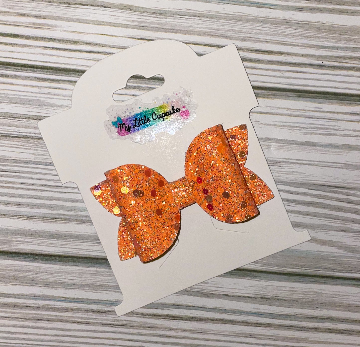 Orange Slushee Glitter 2.5in Beauty Bow