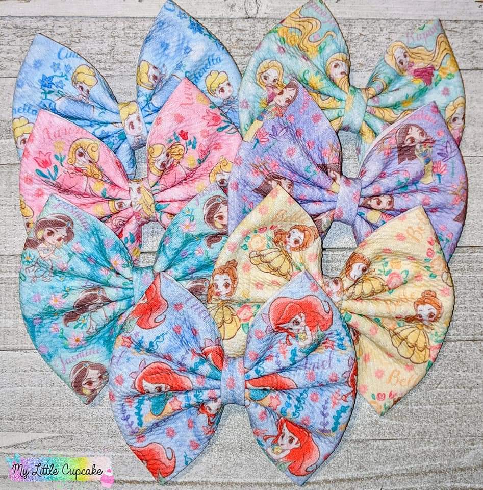 Princess Girls Fabric Bows 5in