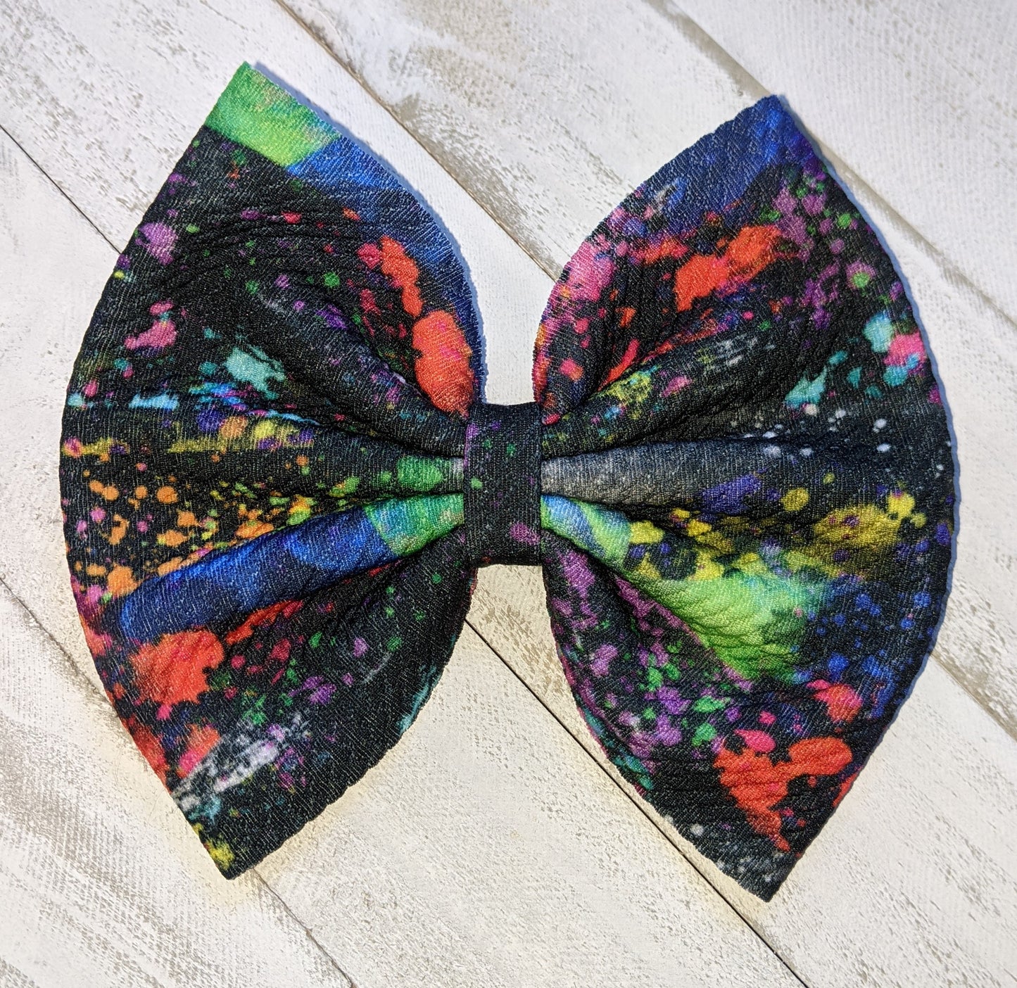 Neon Splatter Fabric Bow