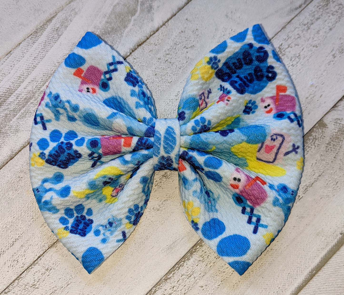 Blues Dog Fabric Bow