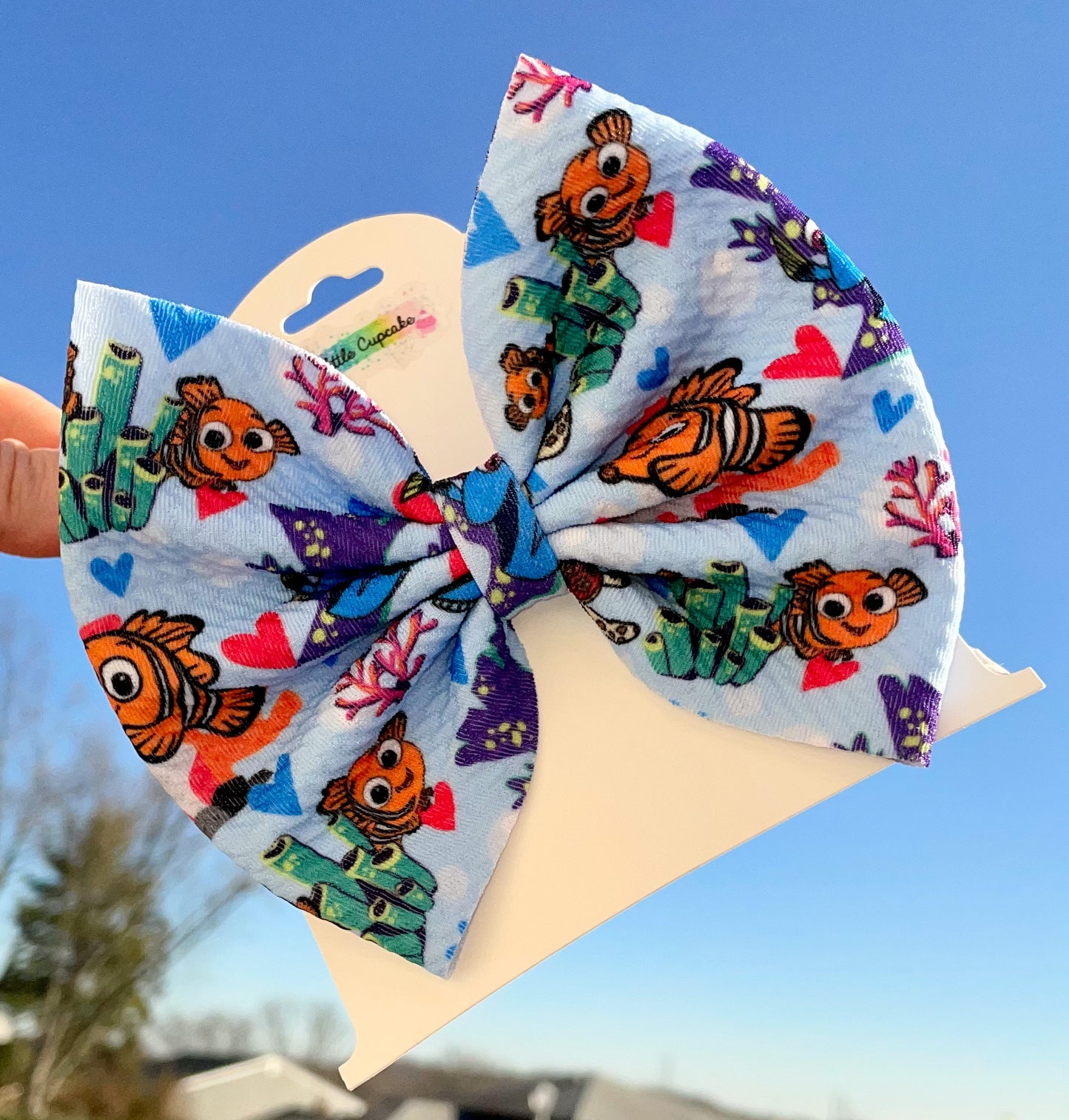 Fish Are Friends Vday Fabric Bow