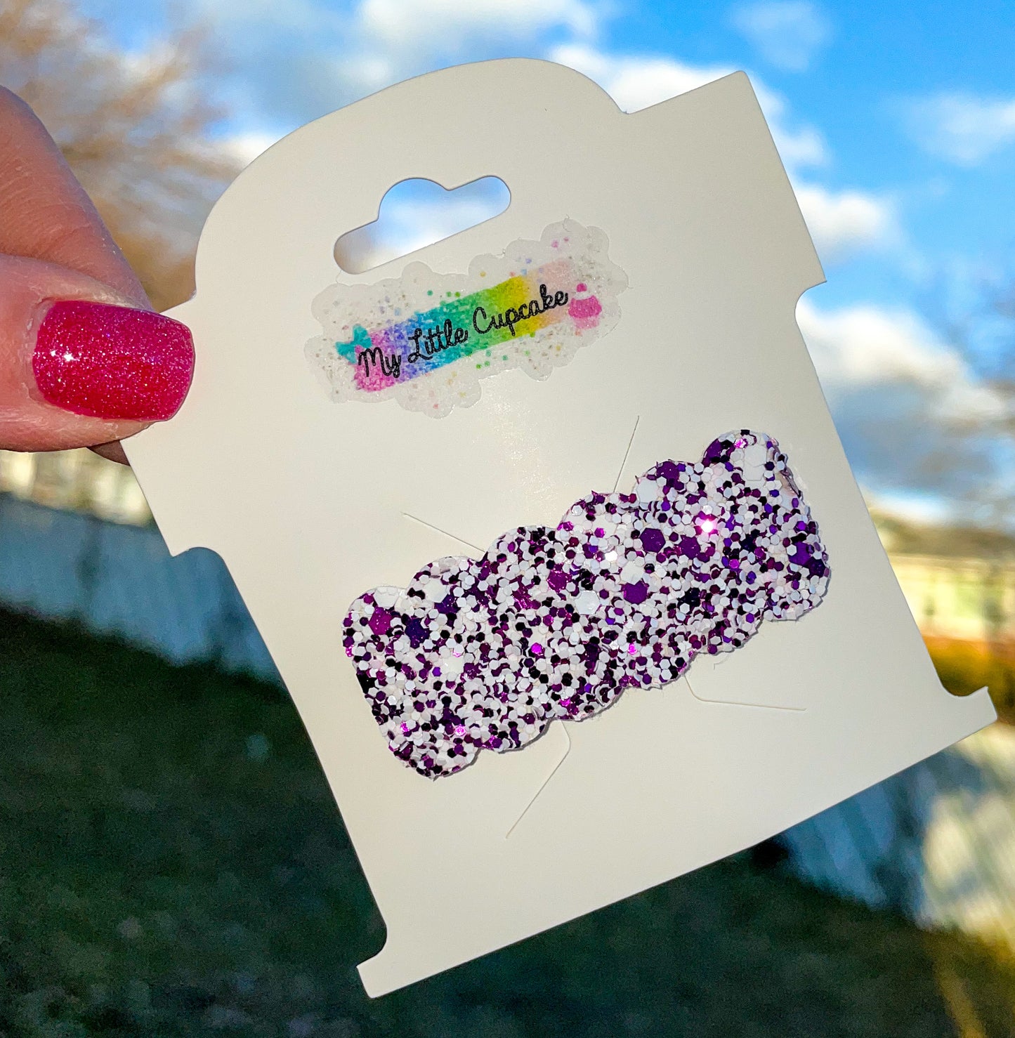 Perfectly Purple Glitter Snap Clip