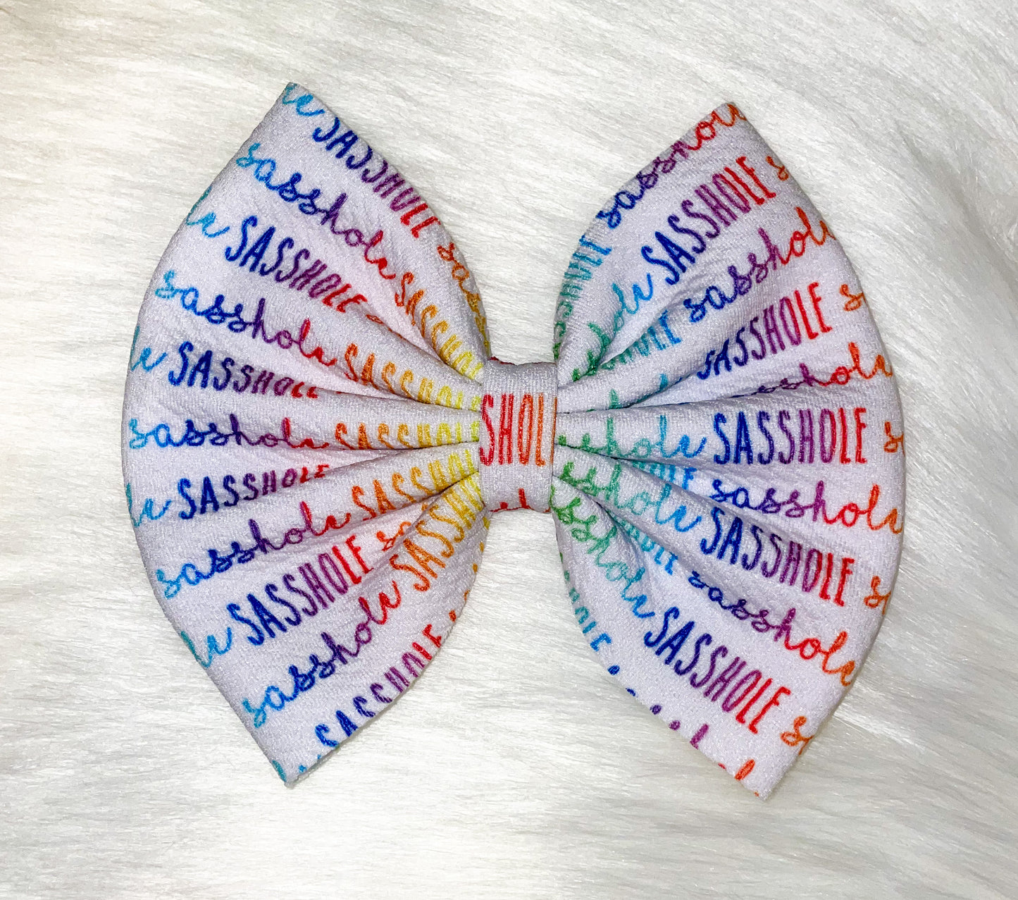 Sasshole Rainbow Fabric Bow