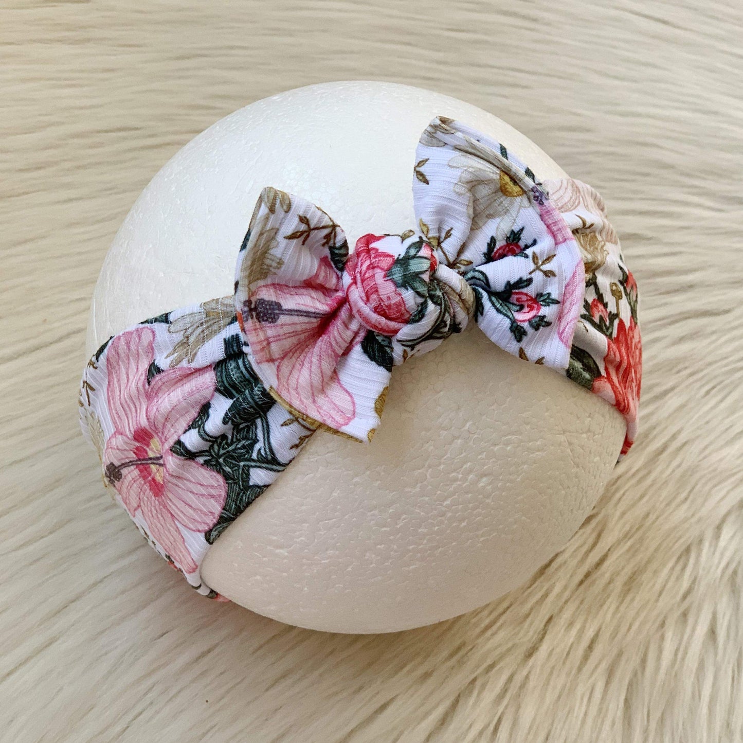 Vintage Floral Knot Bow Headband