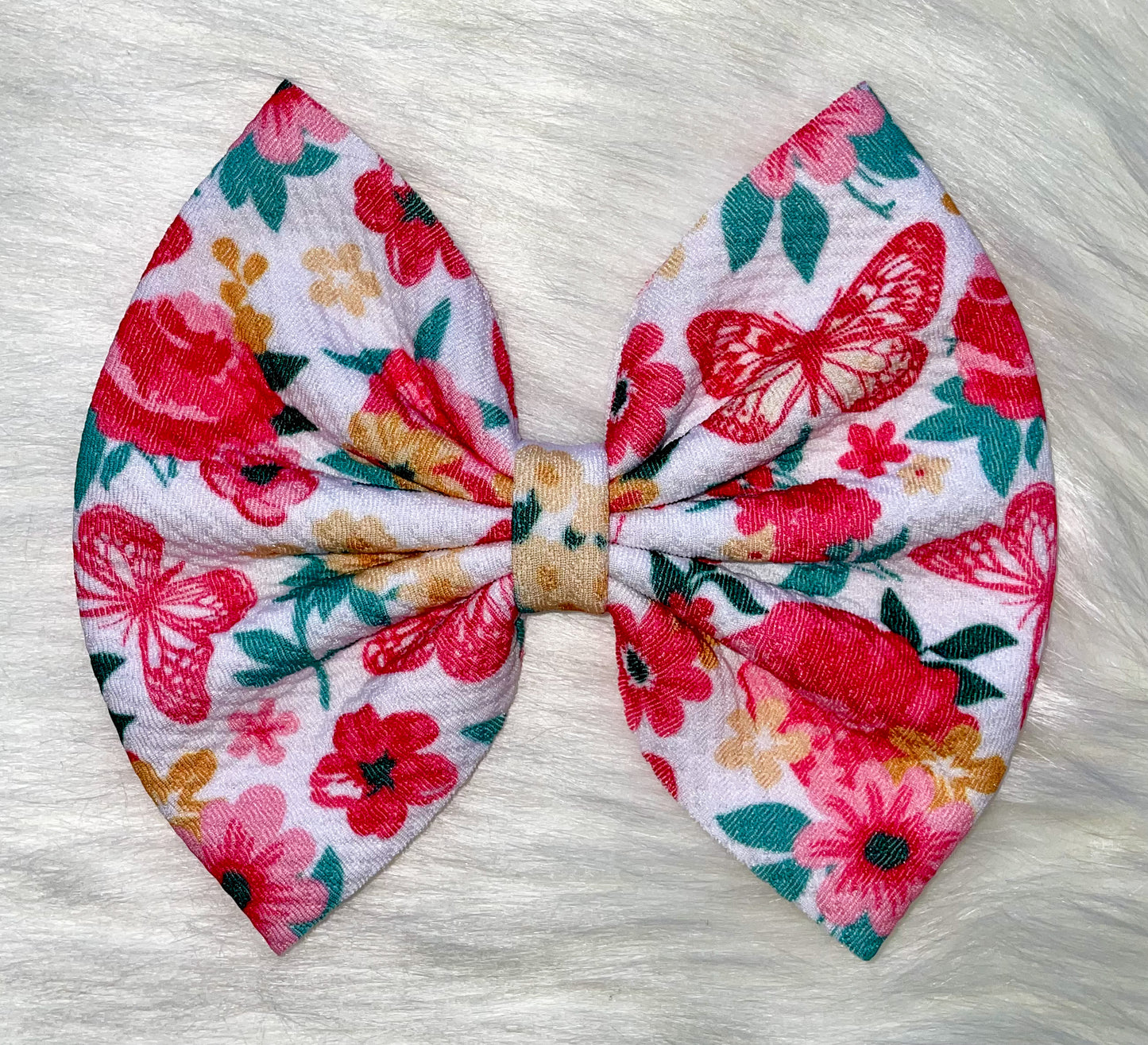 Petra Floral Fabric Bow