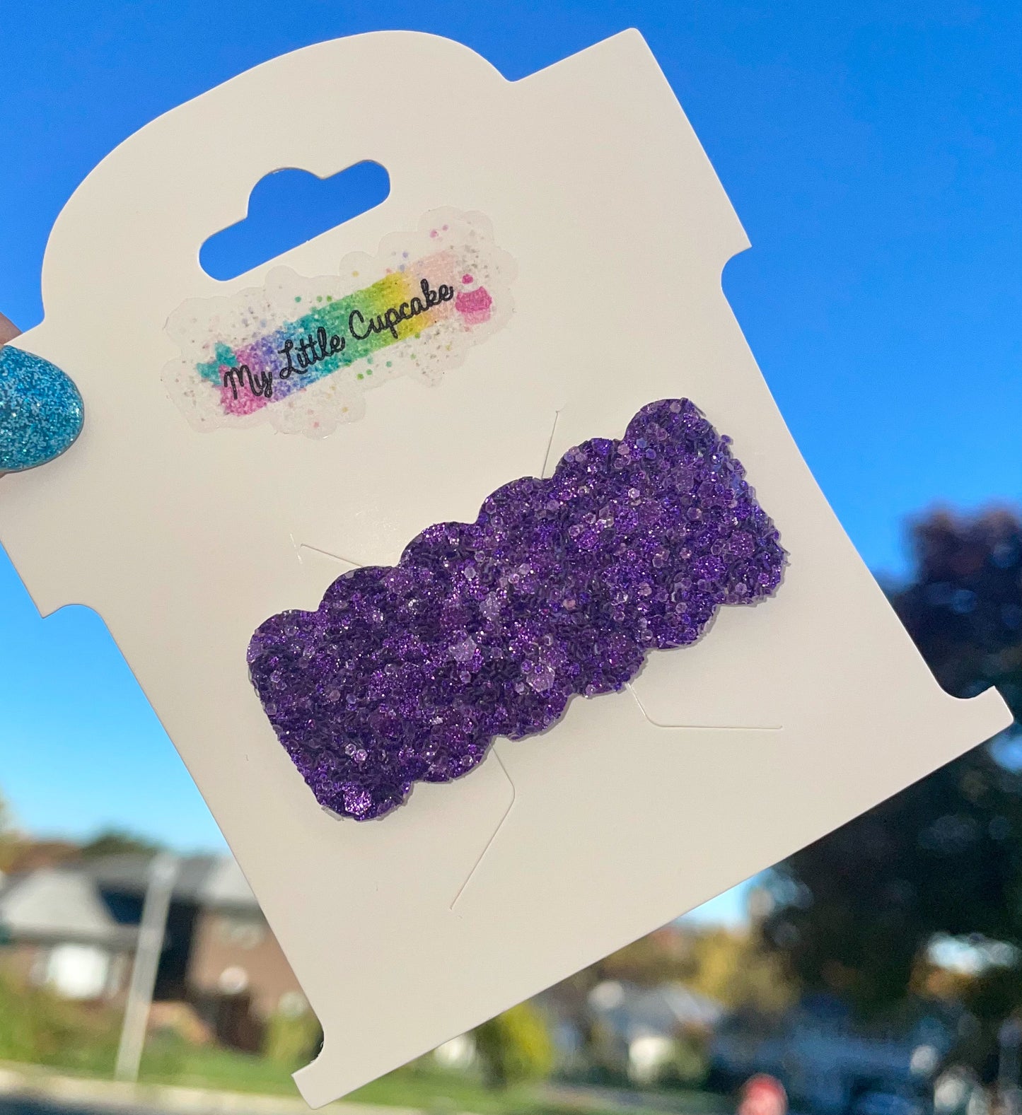 Purple People Eater Glitter Snap Clip