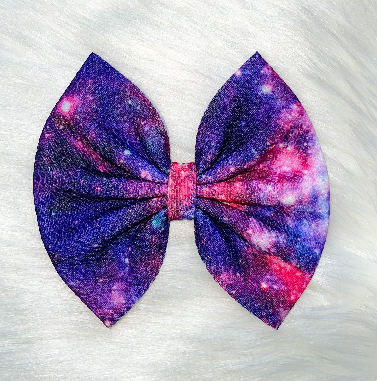 Purple Galaxy Fabric Bow