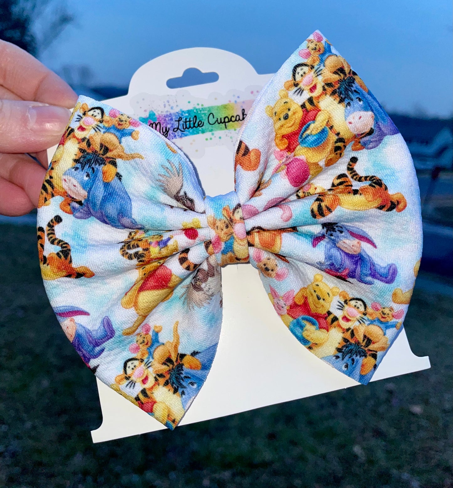 Pooh and Friends Fabric Bow