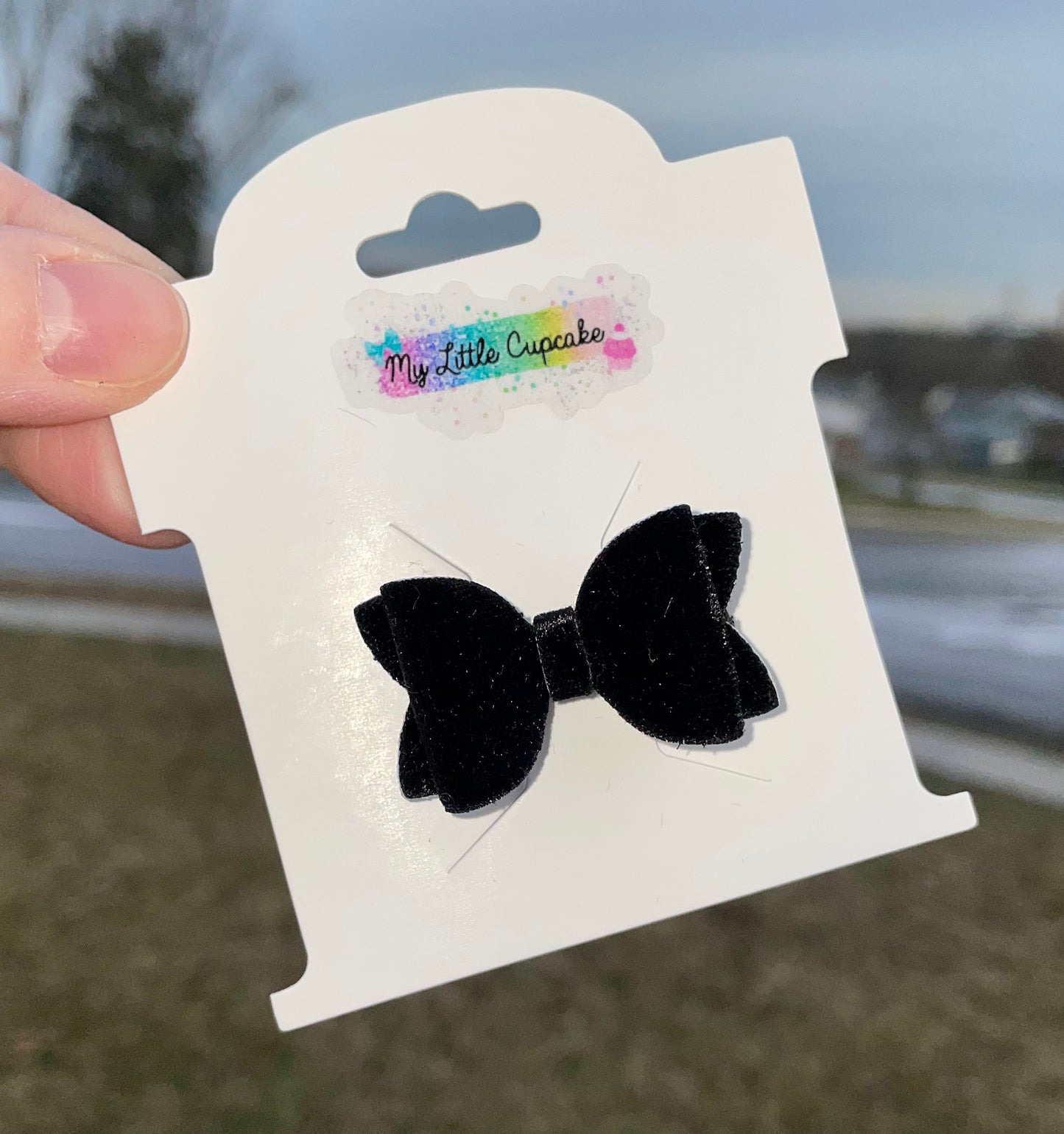 Black Velvet Bitty Bow