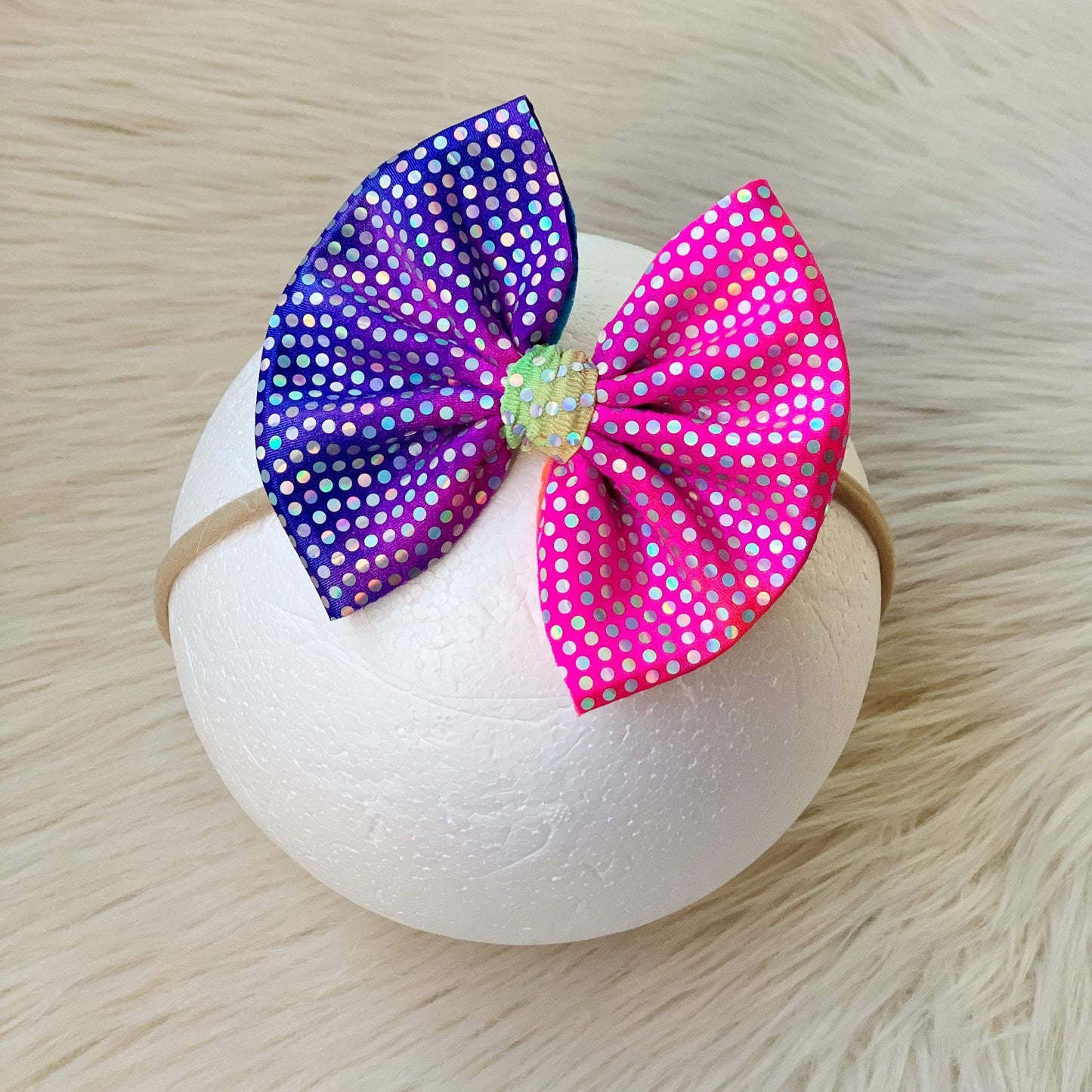 Shimmery Ombré Rainbow Bows