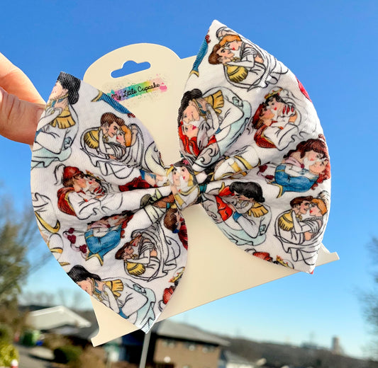 Princess Wedding Scenes Fabric Bow