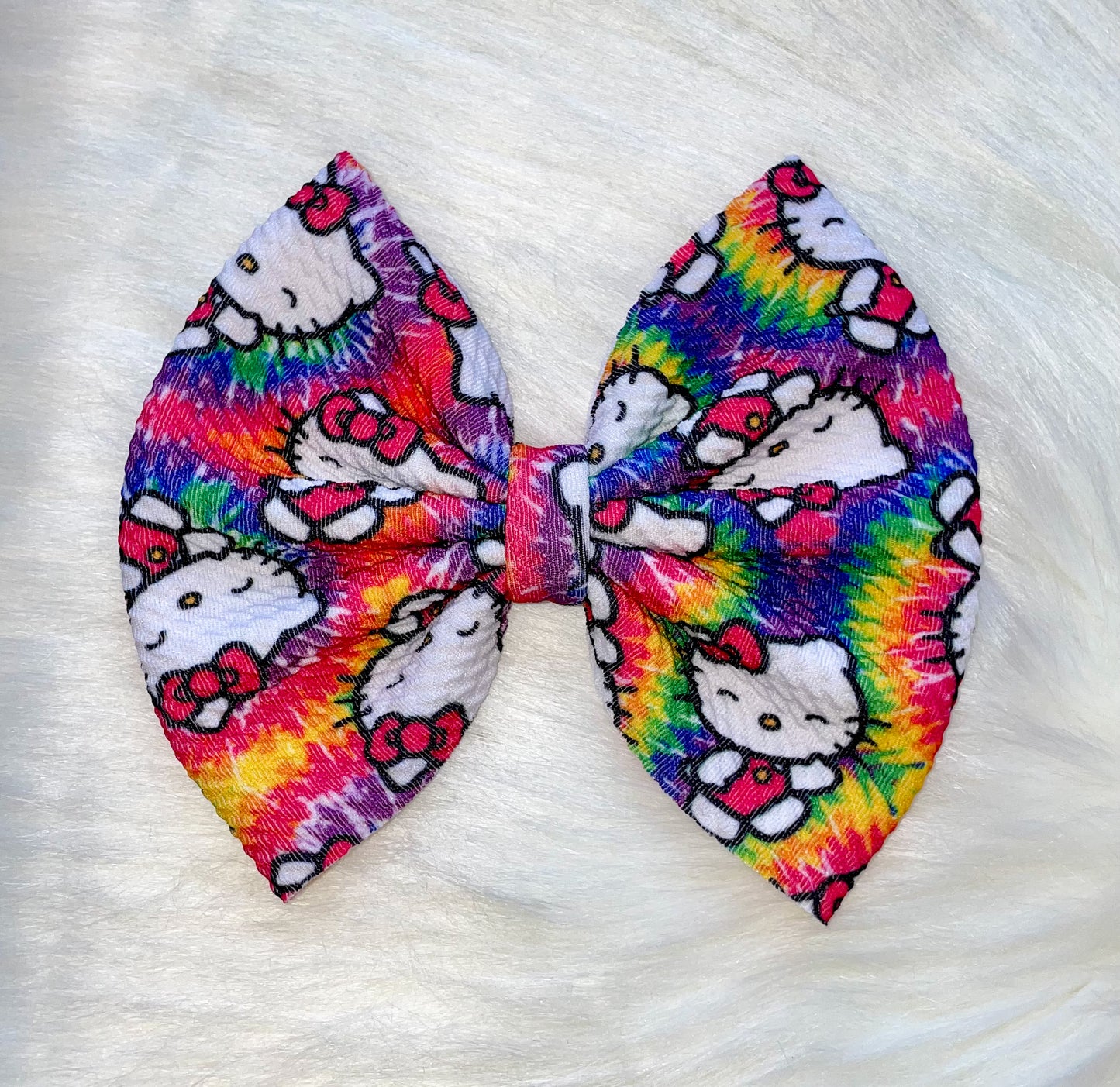 Hello Kitty Tie Dye Fabric Bow