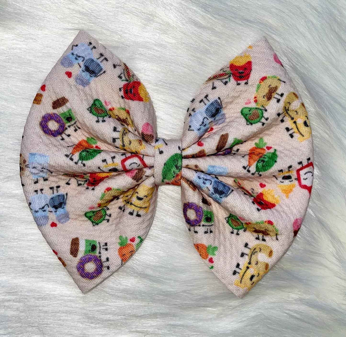 Best Friend Snacks Fabric Bow