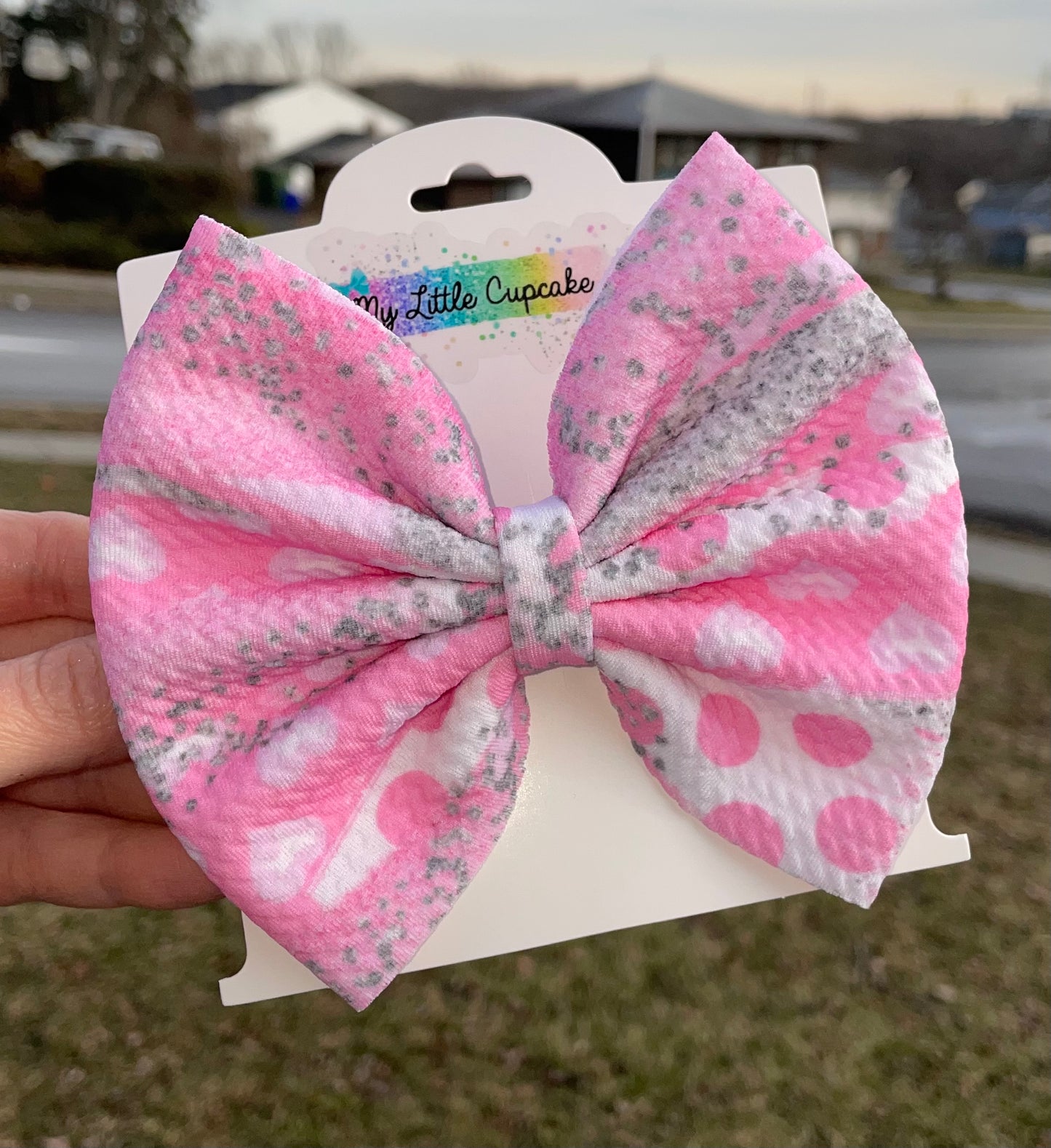 Pink Love Fabric Bow