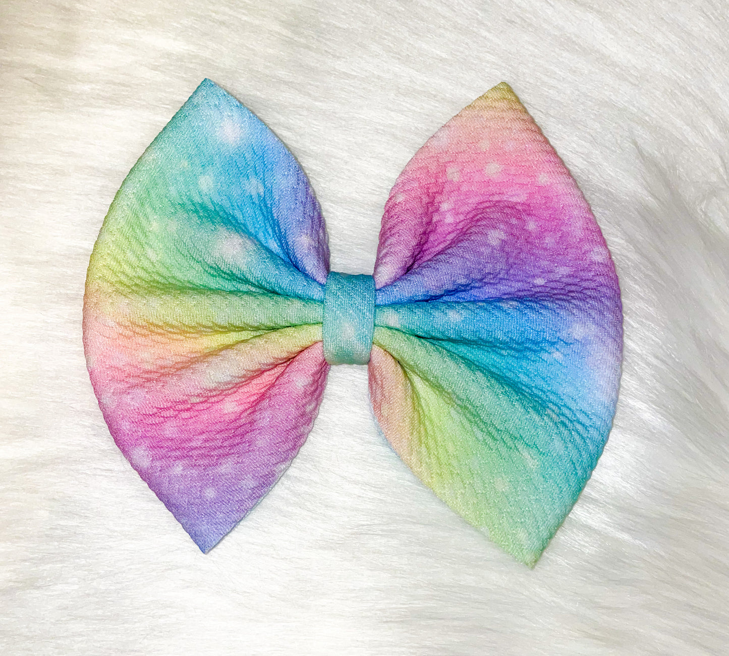 Rainbow Ombre Sparkles Fabric Bow