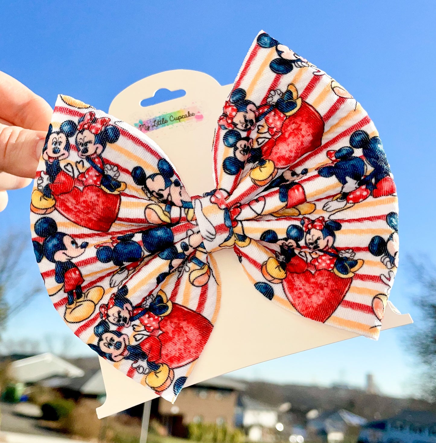 Mouse Couple Hearts in Red Fabric Bow