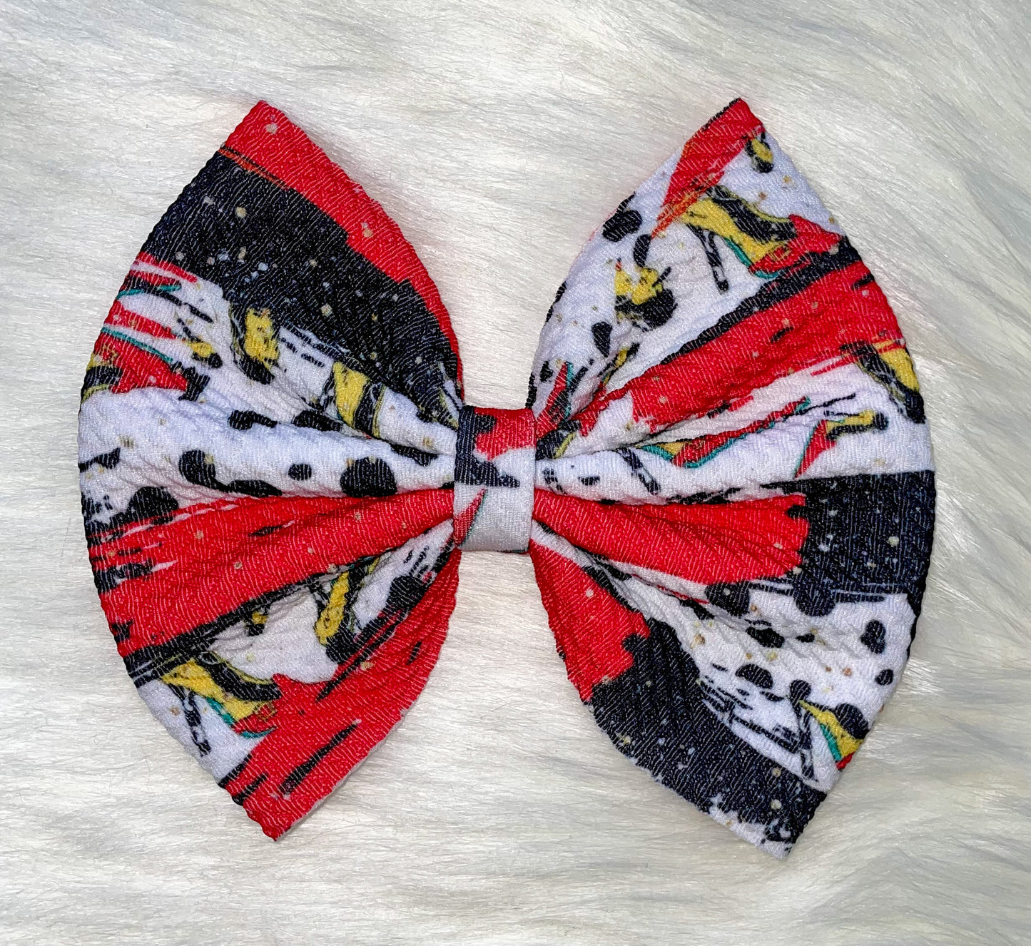 Cruella Brushstrokes Fabric Bow