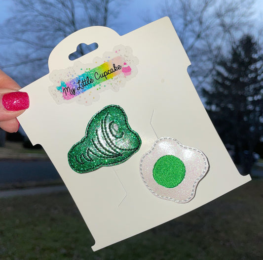 Green Eggs & Ham Feltie Clip Set