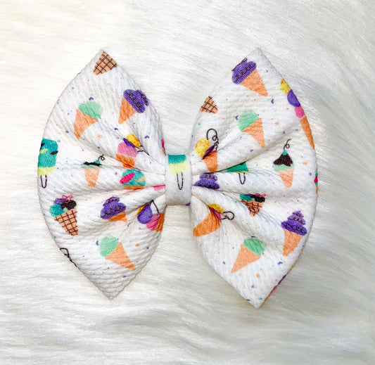 Ice Cream Social Fabric Bow