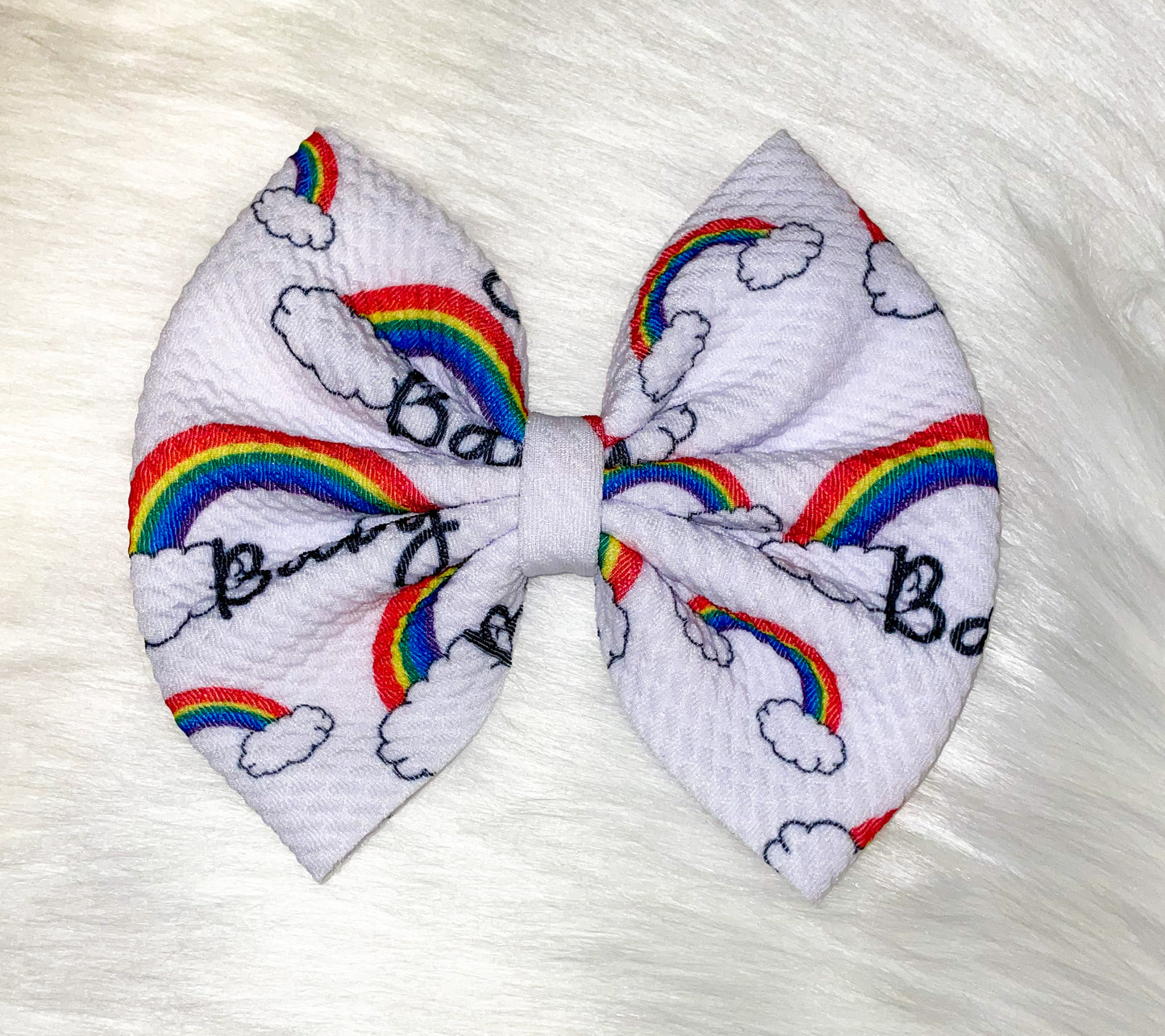 Rainbow Baby Fabric Bow